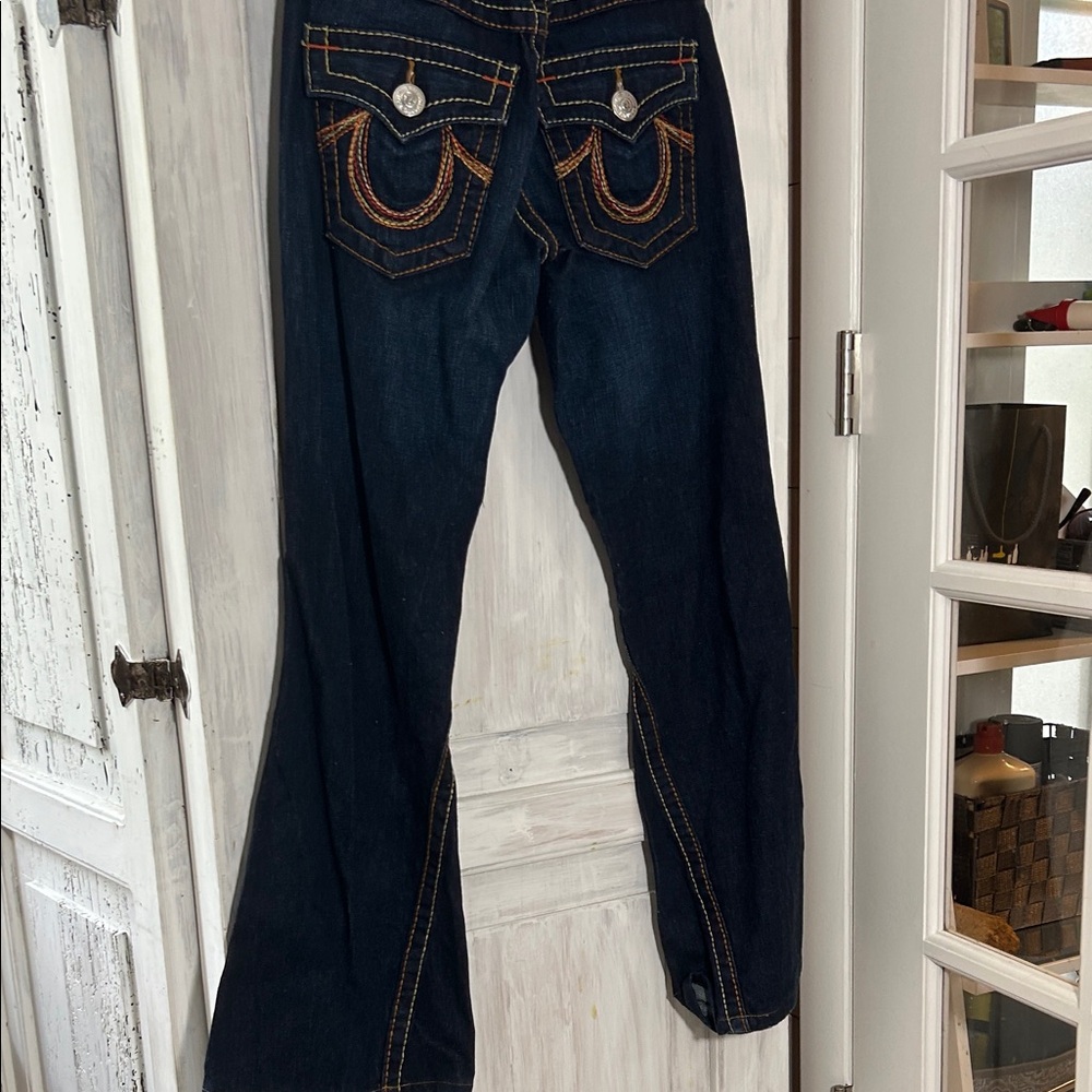 True Religion Dark Blue Flare Jeans - Picture 4 of 8